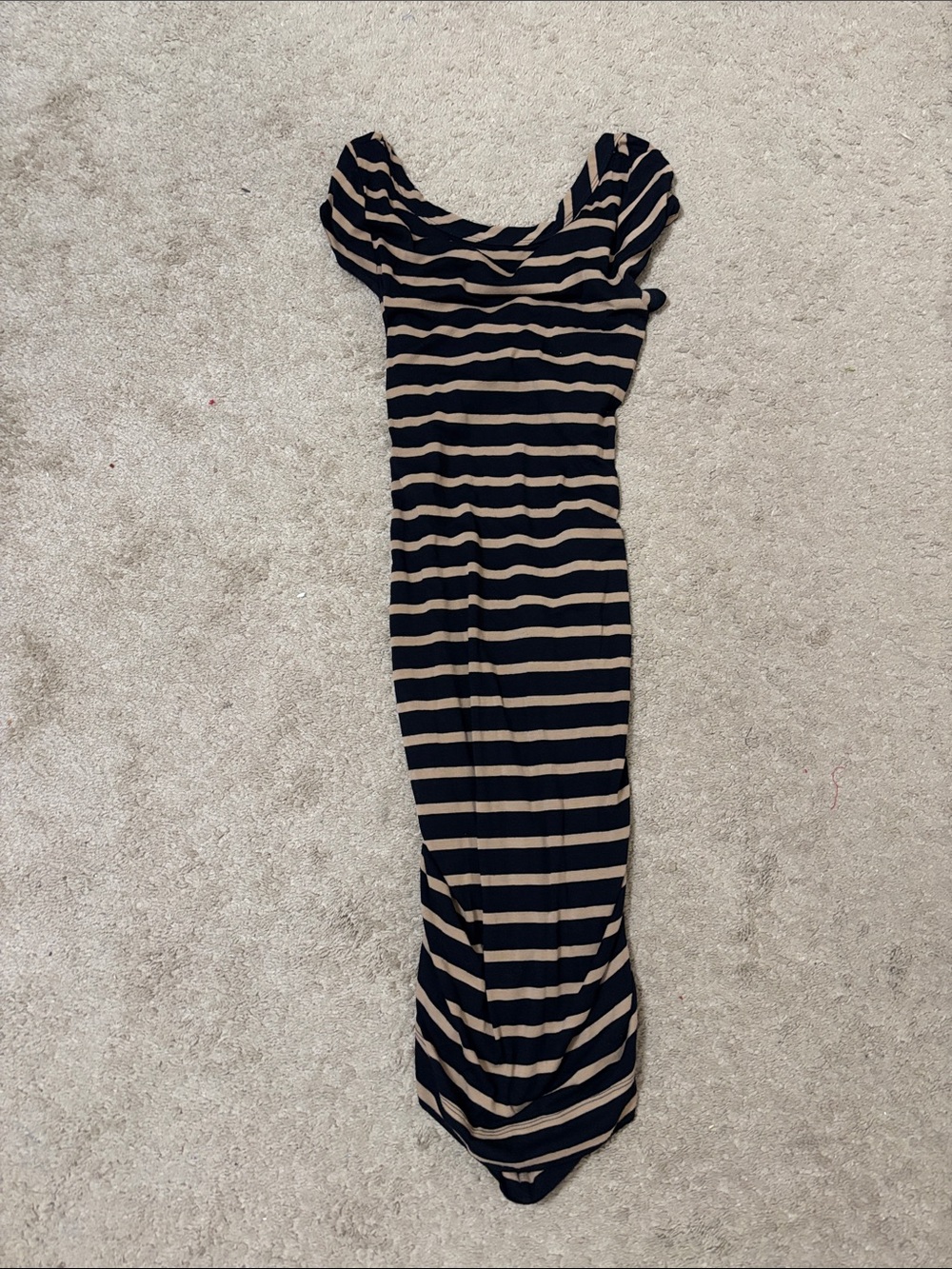 Hard Tail Navy and Tan Striped Maxi Dress